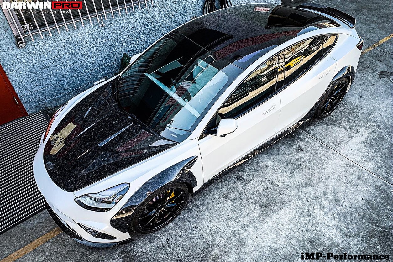 DARWINPRO - TESLA MODEL 3 IMP PERFORMANCE CARBON FIBER SIDE SKIRTS WITH UNDER BOARD