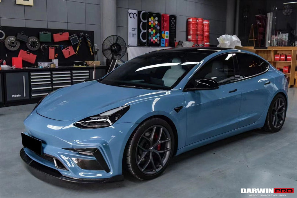 DARWINPRO - TESLA MODEL 3 IMP PERFORMANCE PARTIAL CARBON FIBER FRONT BUMPER