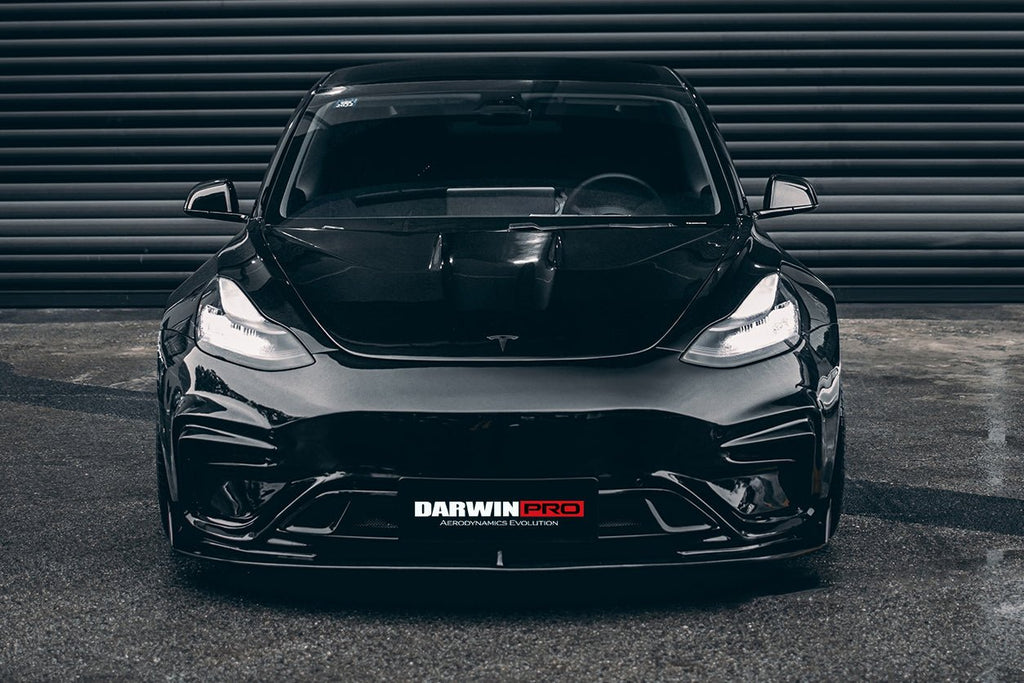 DARWINPRO - TESLA MODEL 3 IMP PERFORMANCE PARTIAL CARBON FIBER FRONT BUMPER