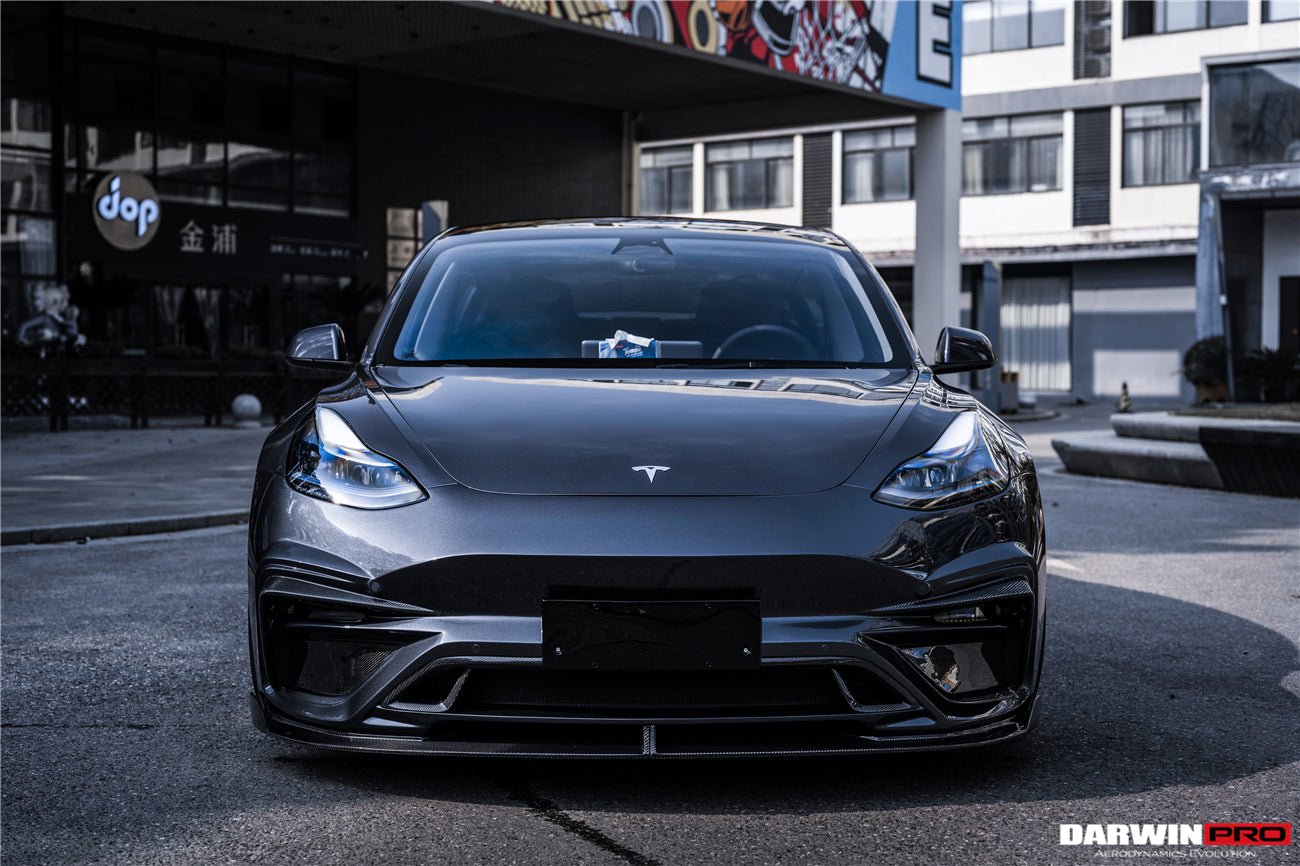 DARWINPRO - TESLA MODEL 3 IMP PERFORMANCE PARTIAL CARBON FIBER FRONT BUMPER