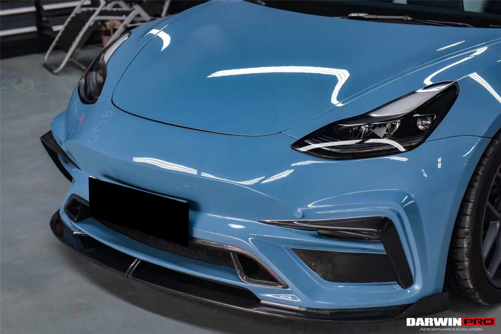 DARWINPRO - TESLA MODEL 3 IMP PERFORMANCE PARTIAL CARBON FIBER FRONT BUMPER