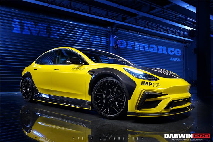 DARWINPRO - TESLA MODEL 3 IMP PERFORMANCE PARTIAL CARBON FIBER FRONT BUMPER