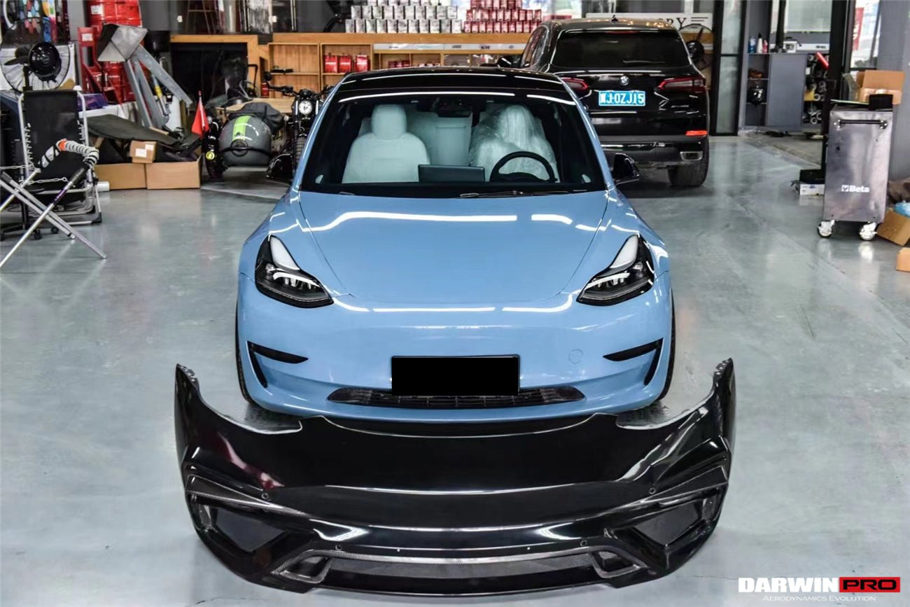 DARWINPRO - TESLA MODEL 3 IMP PERFORMANCE PARTIAL CARBON FIBER FRONT BUMPER