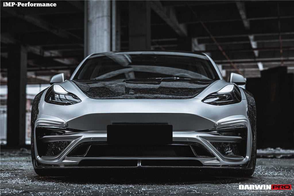 DARWINPRO - TESLA MODEL 3 IMP PERFORMANCE PARTIAL CARBON FIBER FRONT BUMPER