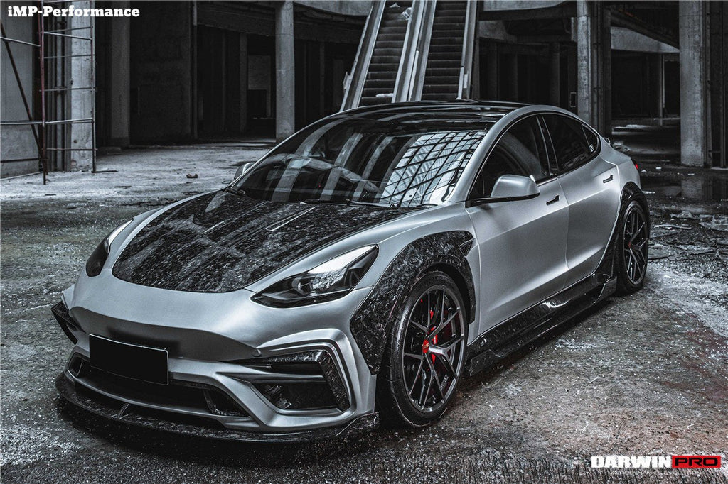 DARWINPRO - TESLA MODEL 3 IMP PERFORMANCE PARTIAL CARBON FIBER FRONT BUMPER