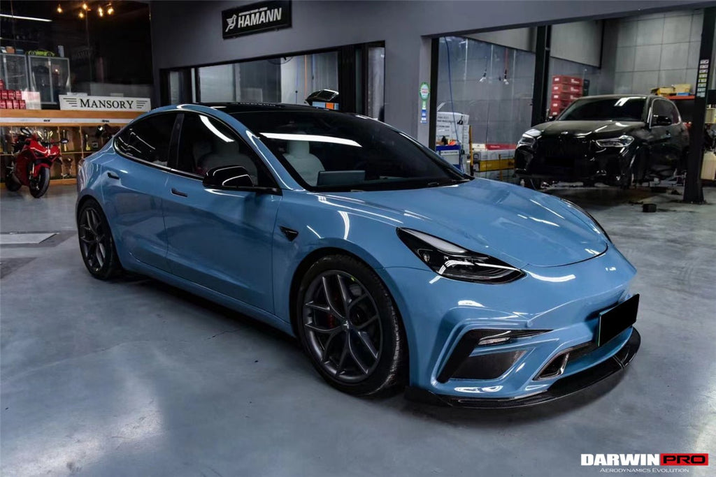 DARWINPRO - TESLA MODEL 3 IMP PERFORMANCE PARTIAL CARBON FIBER FRONT BUMPER