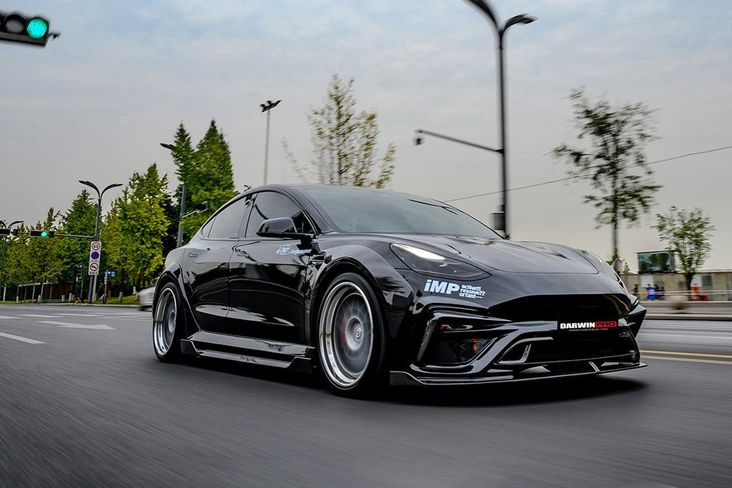 DARWINPRO - TESLA MODEL 3 IMP PERFORMANCE PARTIAL CARBON FIBER FRONT BUMPER