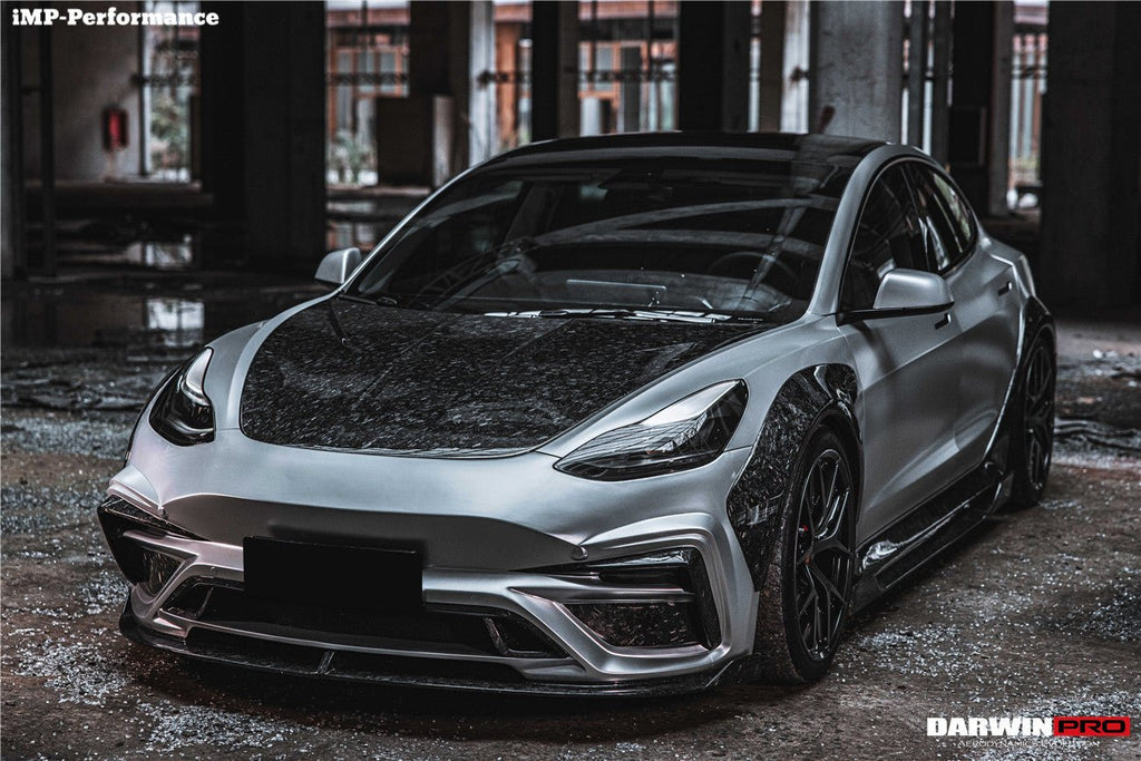 DARWINPRO - TESLA MODEL 3 IMP PERFORMANCE PARTIAL CARBON FIBER FRONT BUMPER