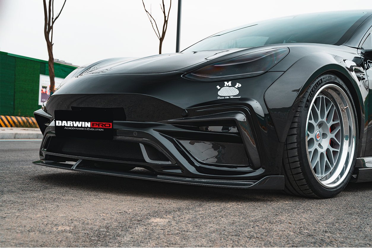 DARWINPRO - TESLA MODEL 3 IMP PERFORMANCE PARTIAL CARBON FIBER FRONT BUMPER