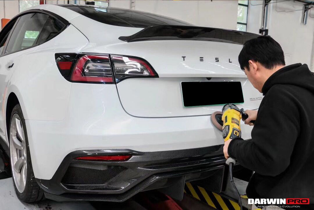 DARWINPRO - TESLA MODEL 3 IMP PERFORMANCE PARTIAL CARBON FIBER REAR BUMPER&nbsp;