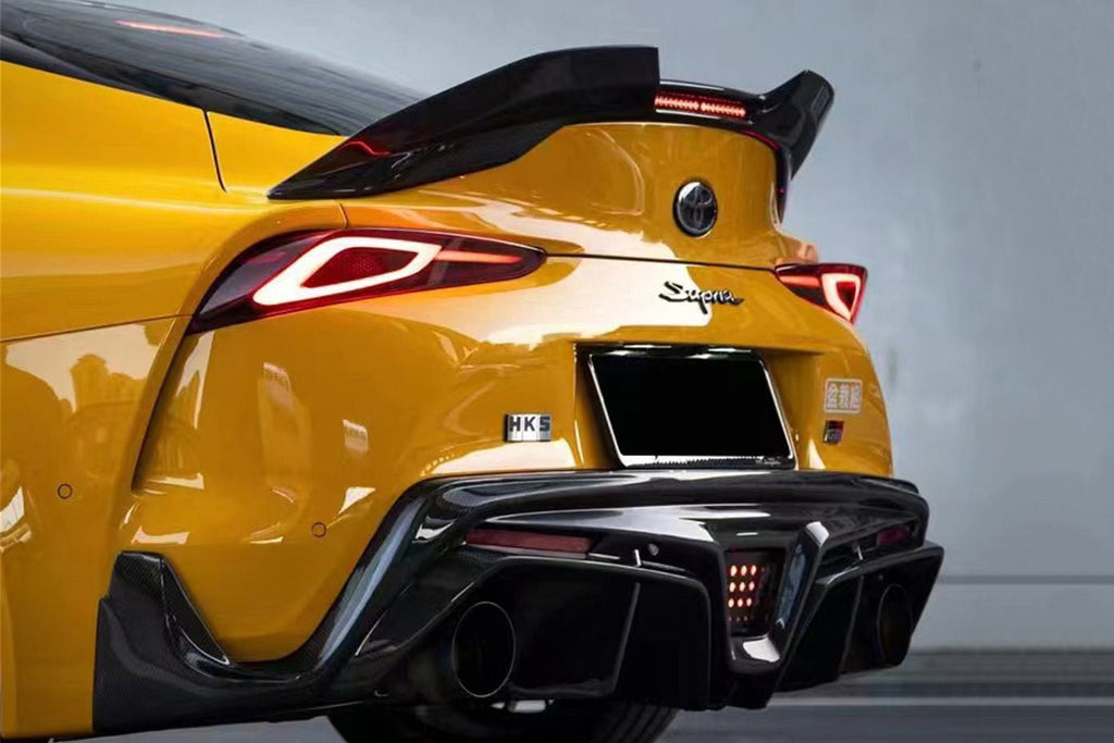 DARWINPRO - TOYOTA GR SUPRA (J29/DB) A90 A91 BKSS STYLE CARBON FIBRE TRUNK SPOILER WITH LED LIGHT