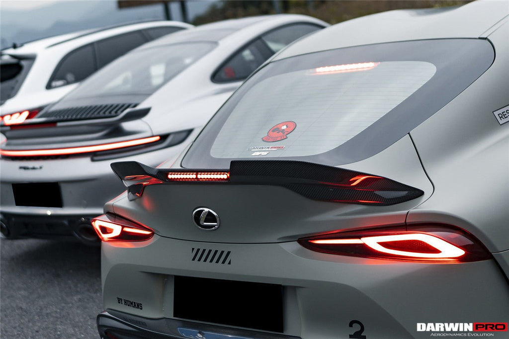 DARWINPRO - TOYOTA GR SUPRA (J29/DB) A90 A91 BKSS STYLE CARBON FIBRE TRUNK SPOILER WITH LED LIGHT