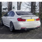 Rear Diffuser Carbon Look For Bmw F30 F35 M Sport Single Tip Twin Exit
