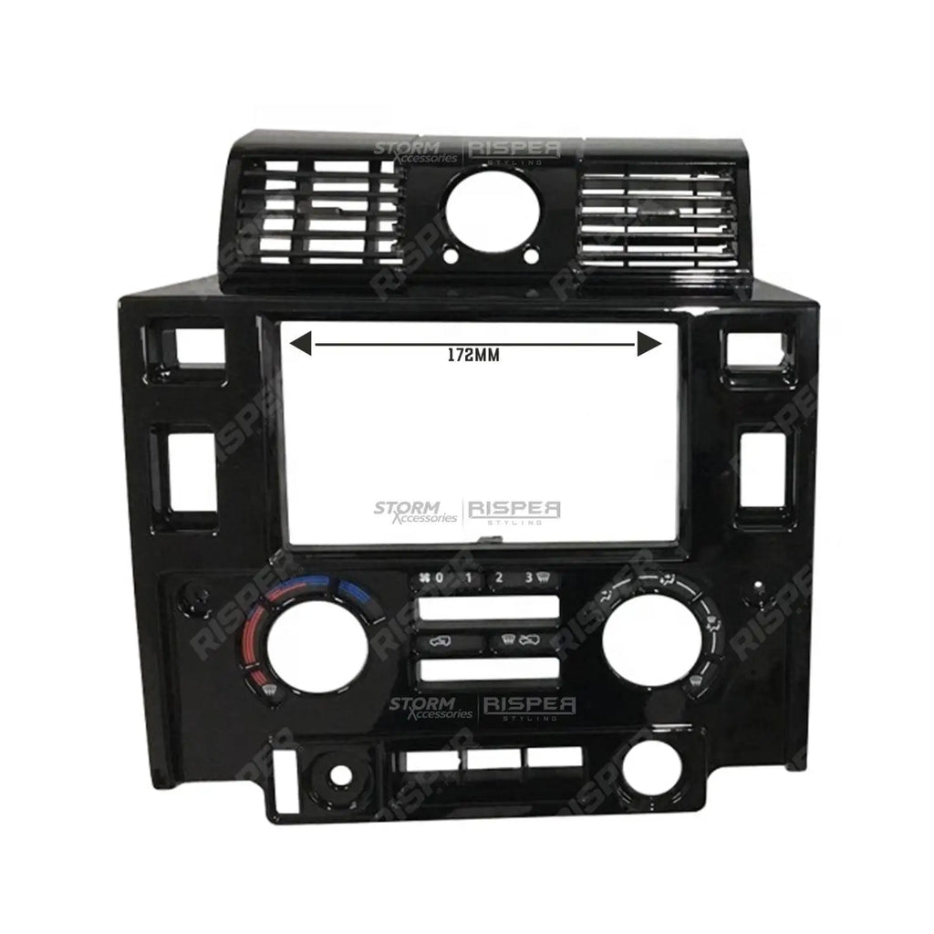 Double DIN Surround Fascia Panel Kit In Gloss Black For Land Rover Defender 90/110 2008-2020