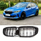 Double Slat Front Grill In Gloss Black For BMW 1 Series F40 2018-2024