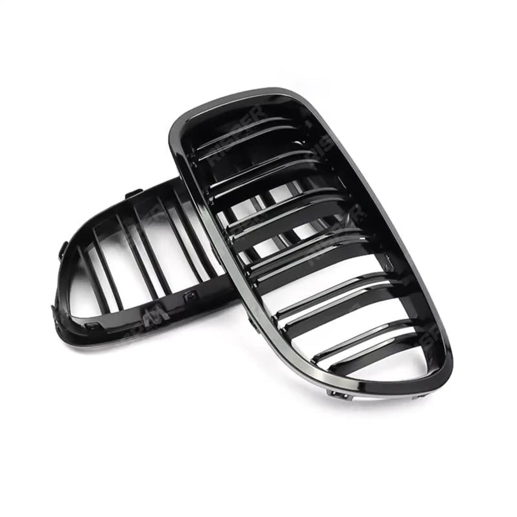 DUAL SLAT FRONT GRILL IN GLOSS BLACK For BMW 5 Series F10 2009-2017