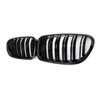 DUAL SLAT FRONT GRILL IN GLOSS BLACK For BMW 5 Series F10 2009-2017
