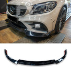 Facelift 'C63S Brabus Style' Front Splitter Lip Gloss Black For Mercedes C-Class W205 2019-2022
