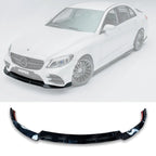 Facelift 'C63S Brabus Style' Front Splitter Lip Gloss Black For Mercedes C-Class W205 2019-2022