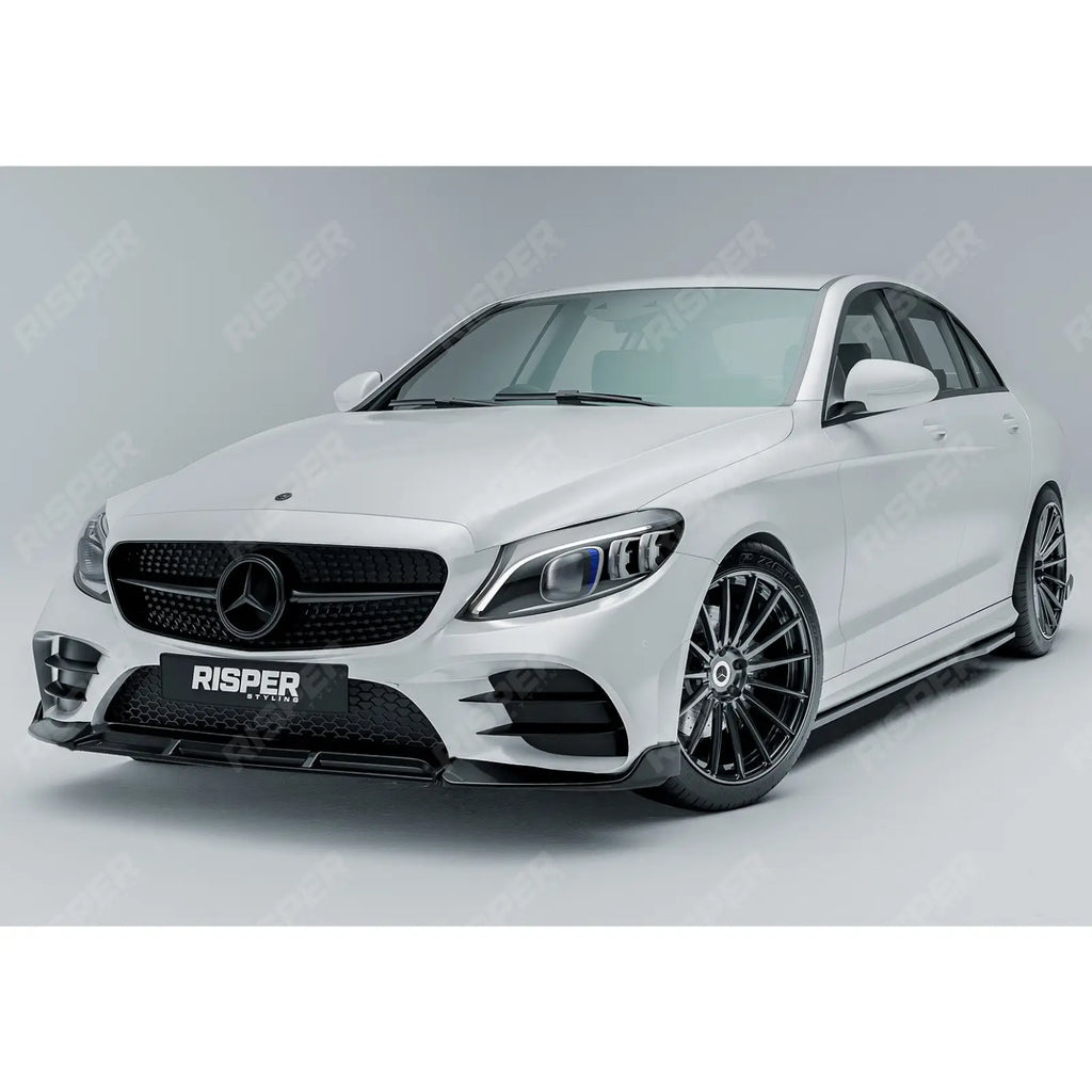 Facelift 'C63S Brabus Style' Front Splitter Lip Gloss Black For Mercedes C-Class W205 2019-2022