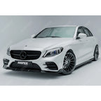 Facelift 'C63S Brabus Style' Front Splitter Lip Gloss Black For Mercedes C-Class W205 2019-2022