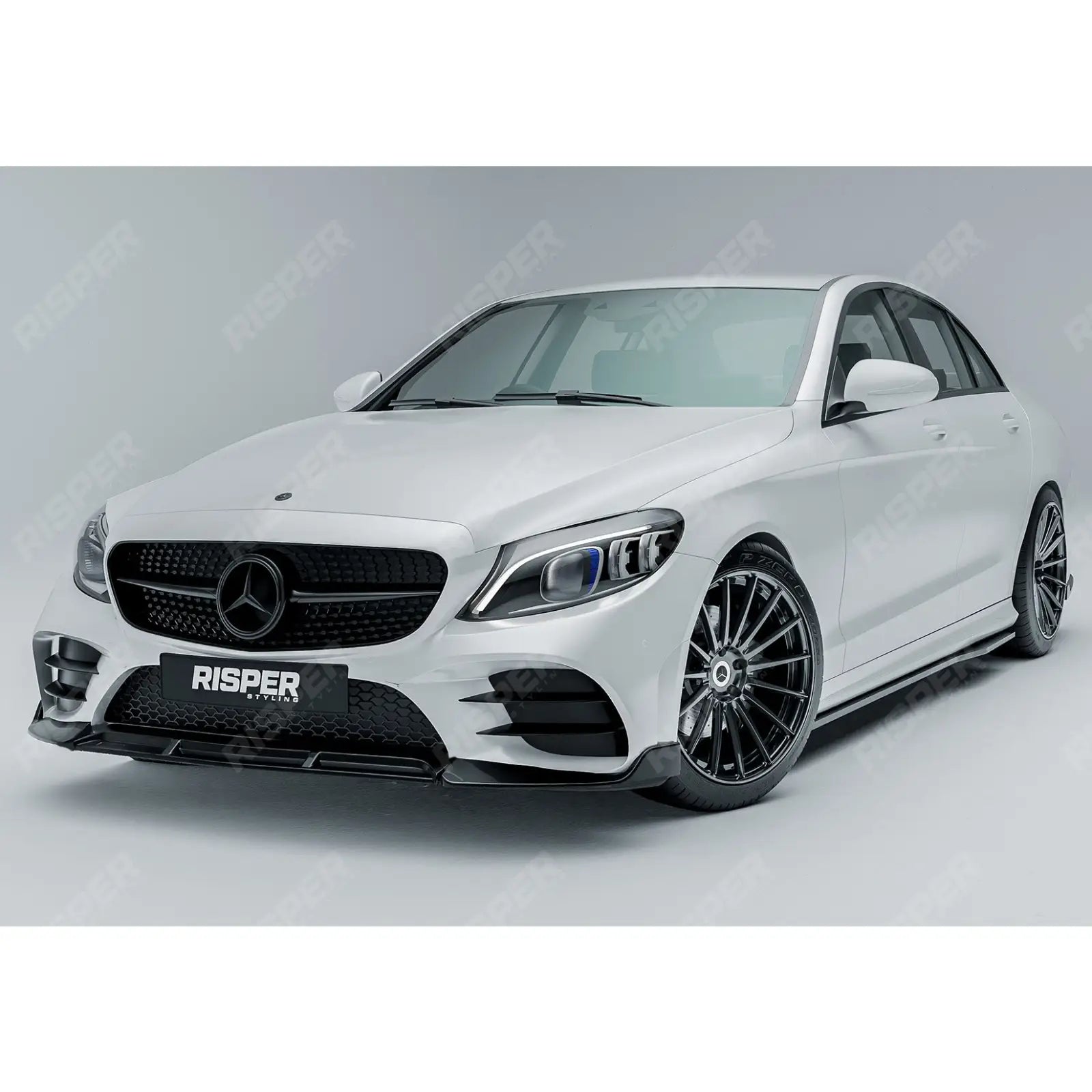 Facelift 'C63S Brabus Style' Front Splitter Lip Gloss Black For Mercedes C-Class W205 2019-2022