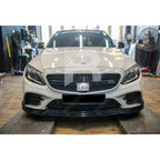 Facelift 'C63S Brabus Style' Front Splitter Lip Gloss Black For Mercedes C-Class W205 2019-2022
