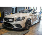 Facelift 'C63S Brabus Style' Front Splitter Lip Gloss Black For Mercedes C-Class W205 2019-2022