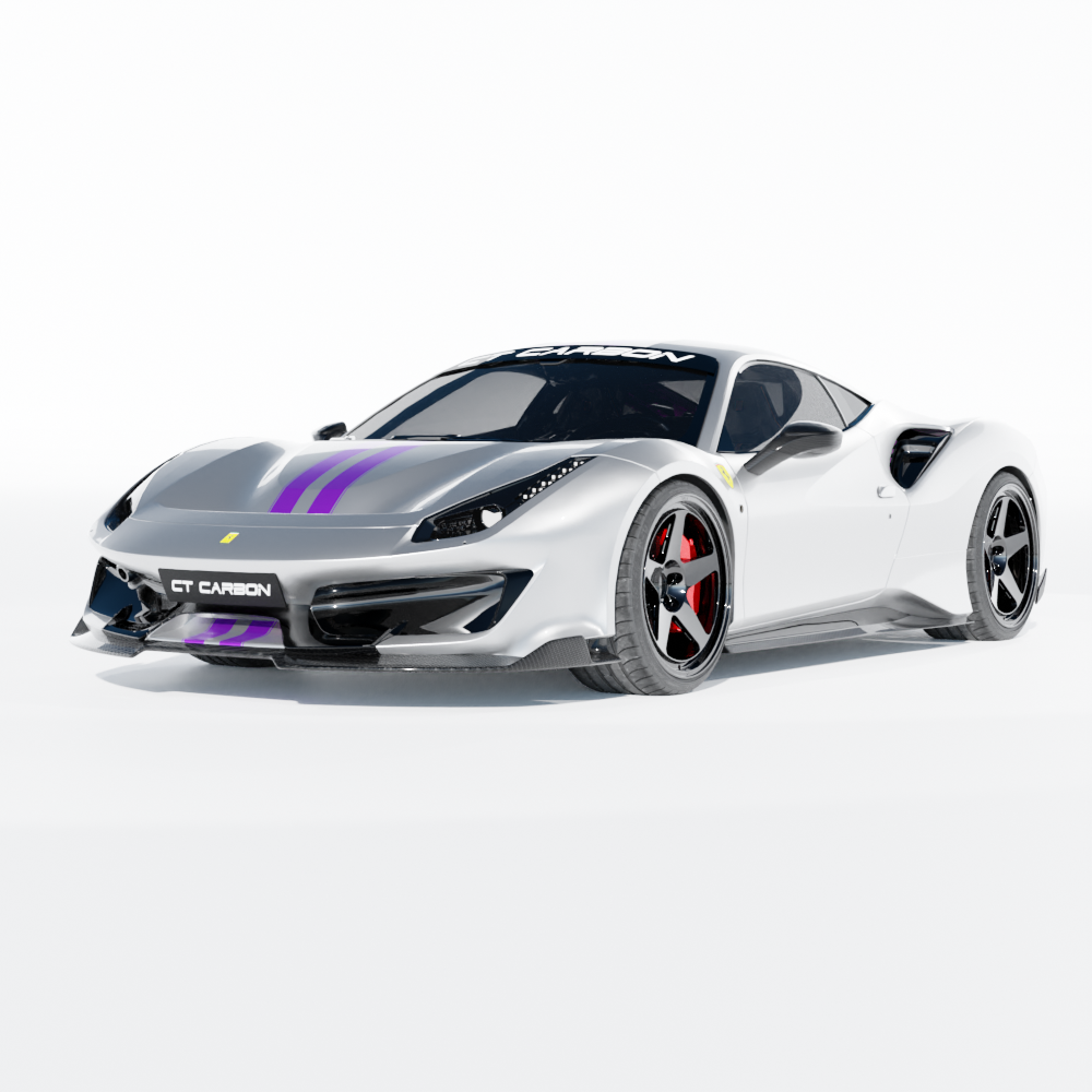 FERRARI 488 PISTA CARBON FIBRE SIDE SKIRTS - CT DESIGN