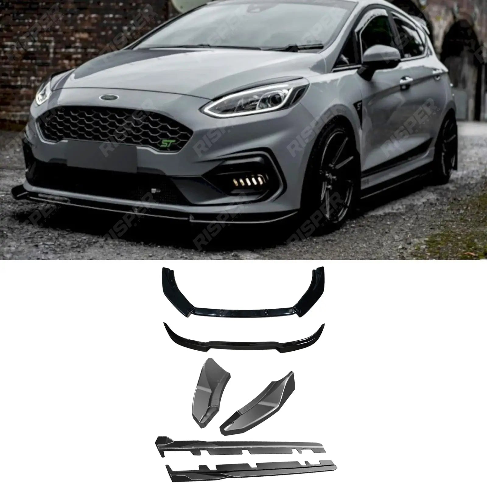 Ford Fiesta ST MK8 2018+ / Ford Fiesta ST-Line MK8 2017+ Aero Body Kit In Gloss Black