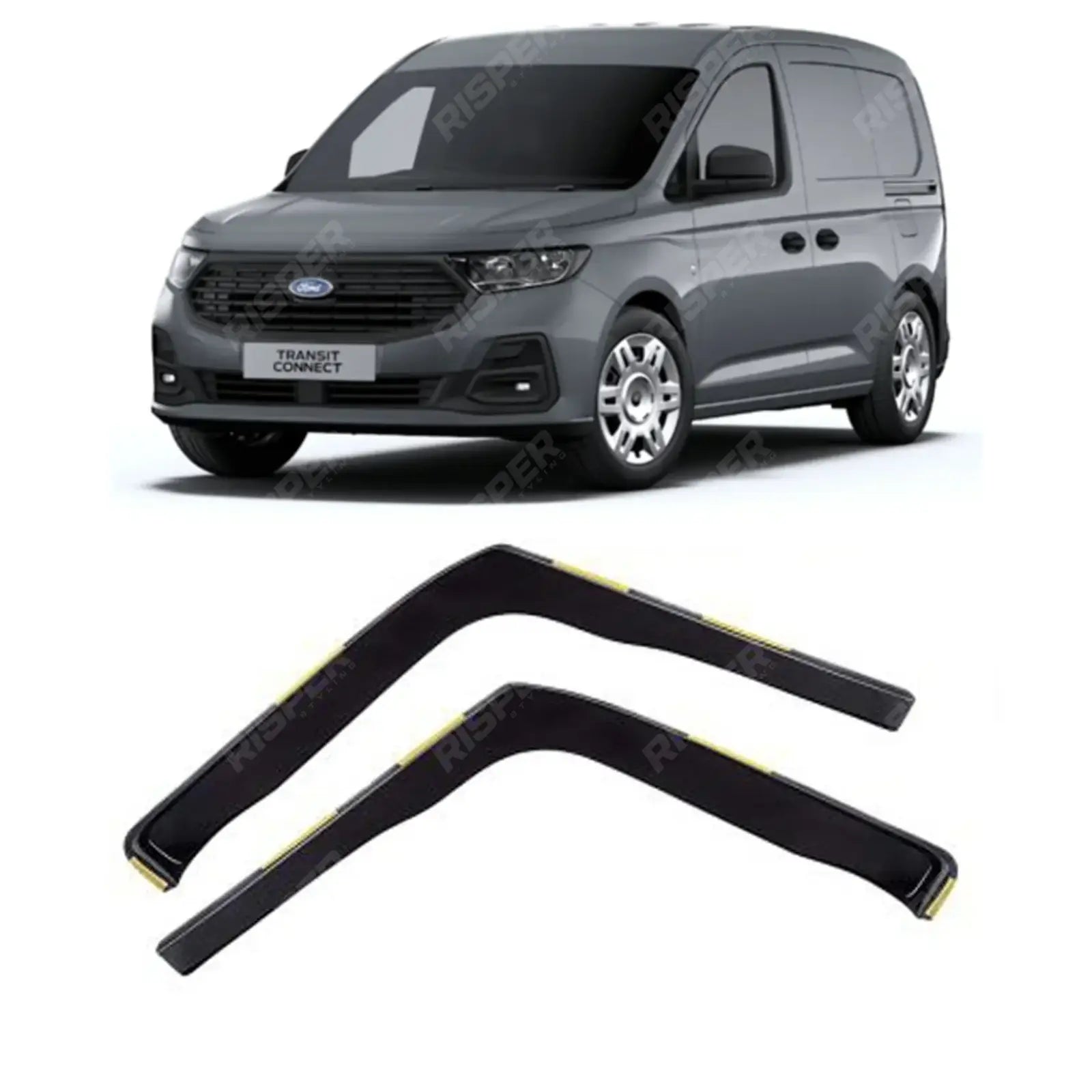Ford Transit Connect 2024 On Stx Internal Wind Deflectors - 2pcs - Clip In Fitment - Dark Smoke