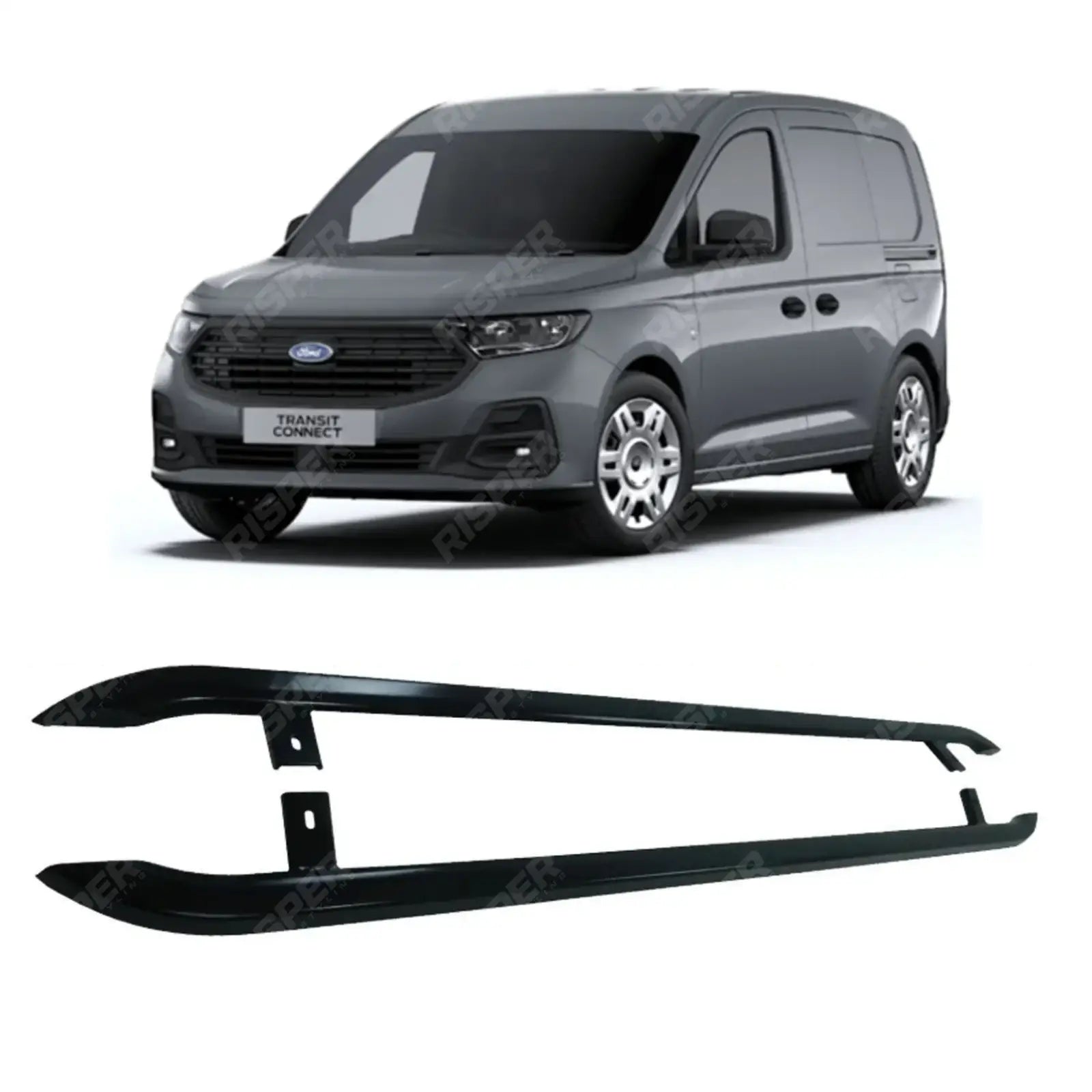 Ford Transit Connect 2024 On SWB Trapezoid Side Bars in Gloss Black
