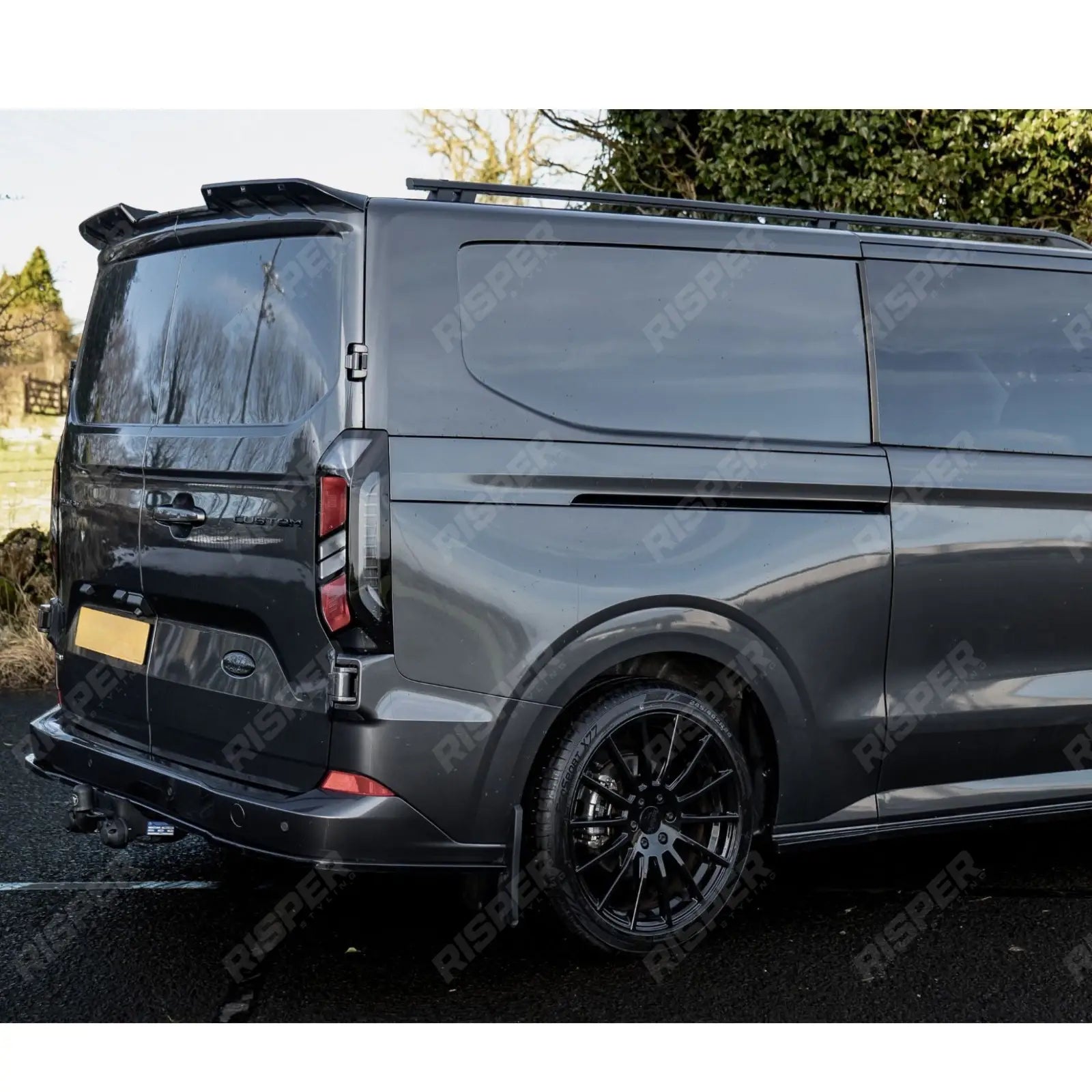 Ford Transit Custom MK2 2024 On V1 Rear Spoiler For Barn Door In Gloss Black