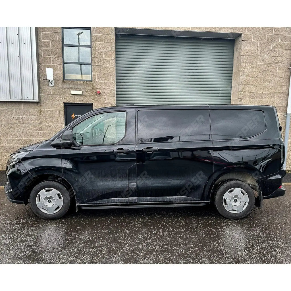 Trapezoid Side Bars In Gloss Black For Ford Transit Custom MK2 LWB 2024 On