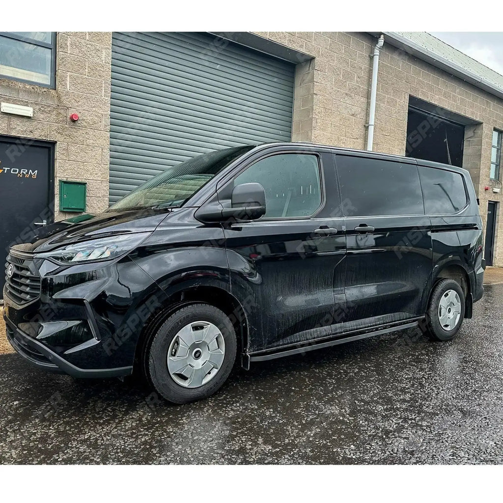 Trapezoid Side Bars In Gloss Black For Ford Transit Custom MK2 LWB 2024 On