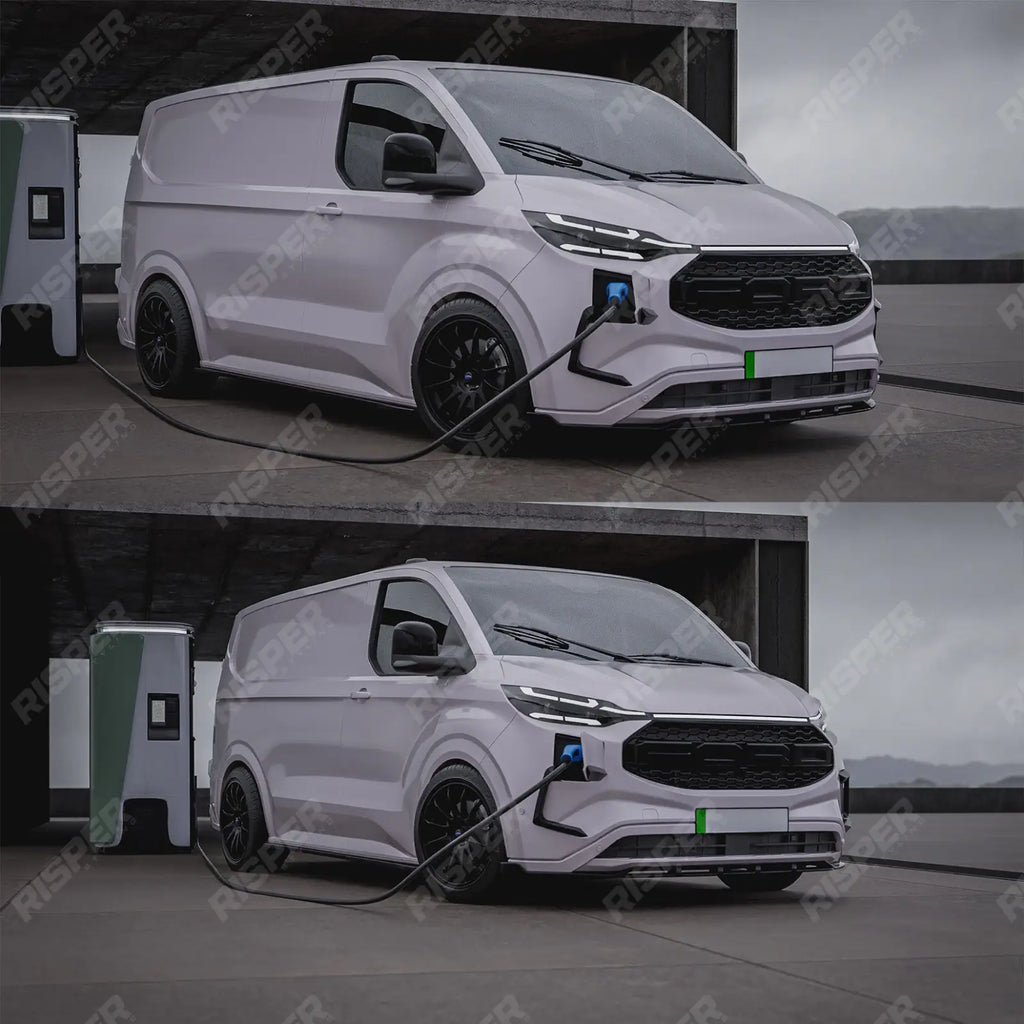Ford Transit E Custom & PHEV MK2 2024 on Front Aero Canard Loops In Gloss Black
