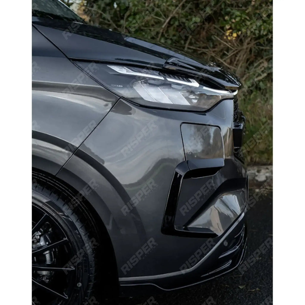Ford Transit E Custom & PHEV MK2 2024 on Front Aero Canard Loops In Gloss Black