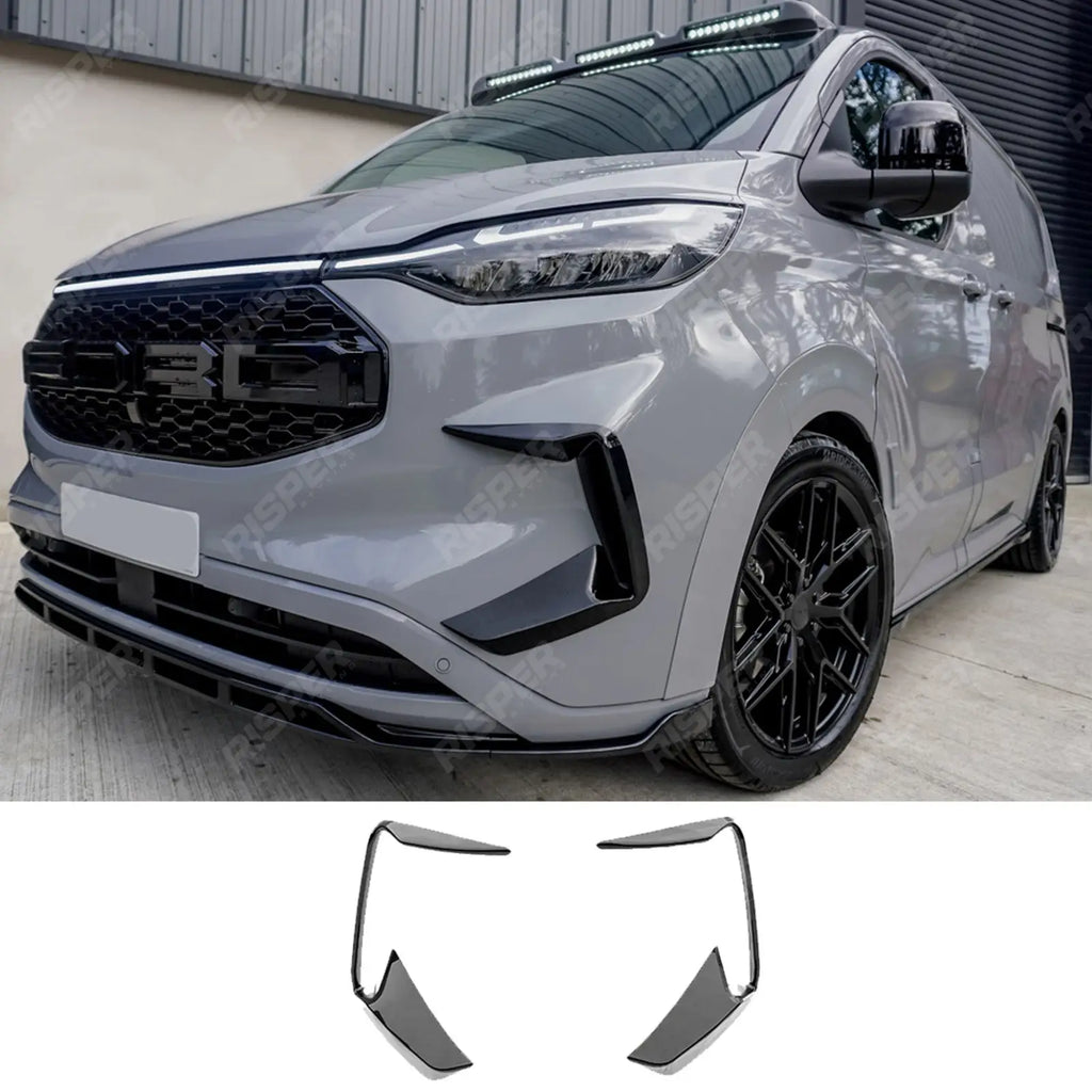 Front Aero Canard Loops In Gloss Black For Ford Transit Custom MK2 2024 On