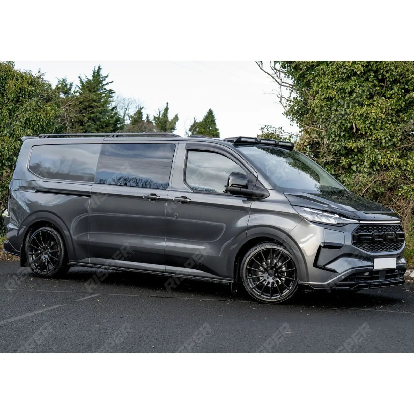 Front Aero Canard Loops In Gloss Black For Ford Transit E Custom & PHEV MK2 2024 on
