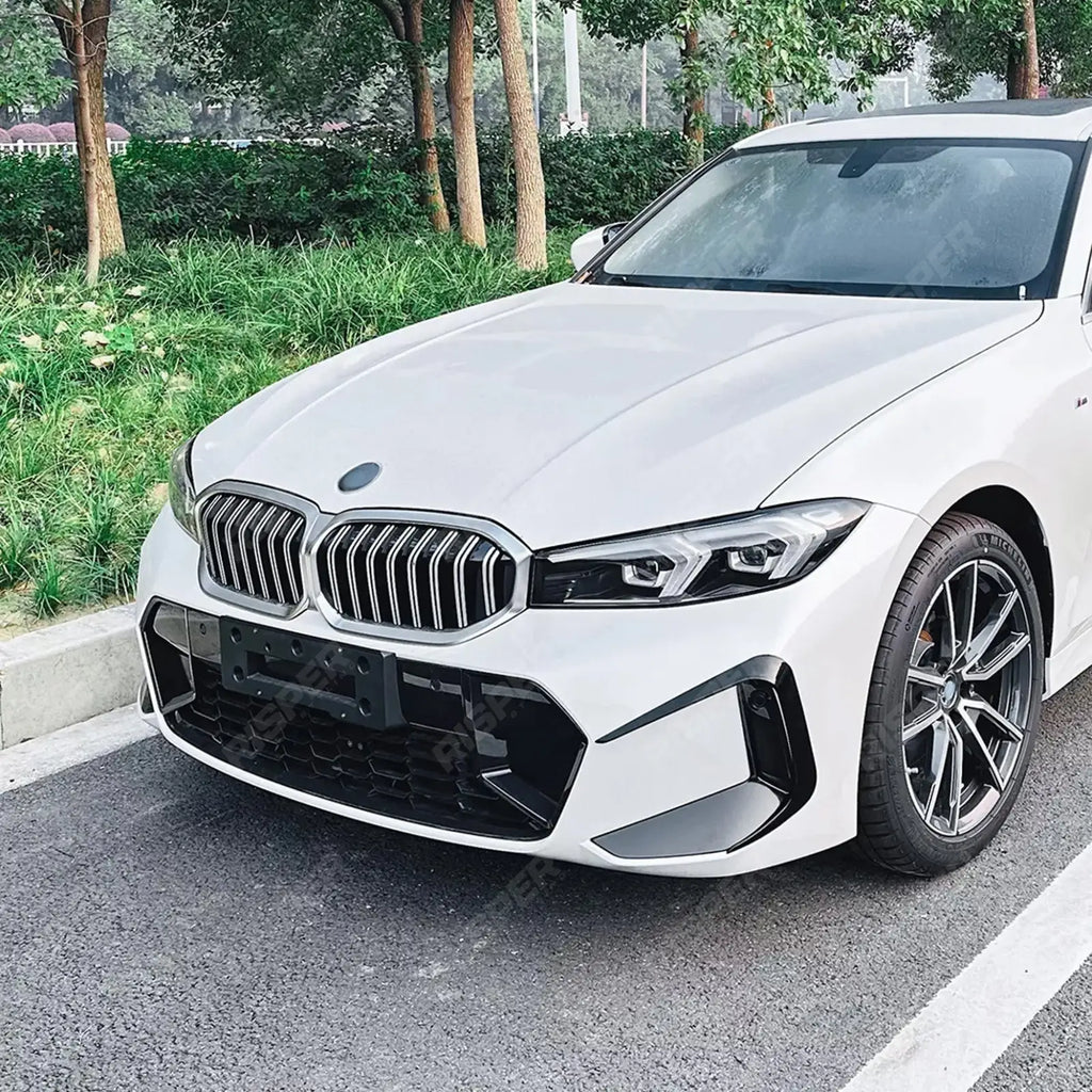 FRONT BUMPER CANARDS IN GLOSS BLACK For BMW 3 SERIES G20 (LCI) 2023+