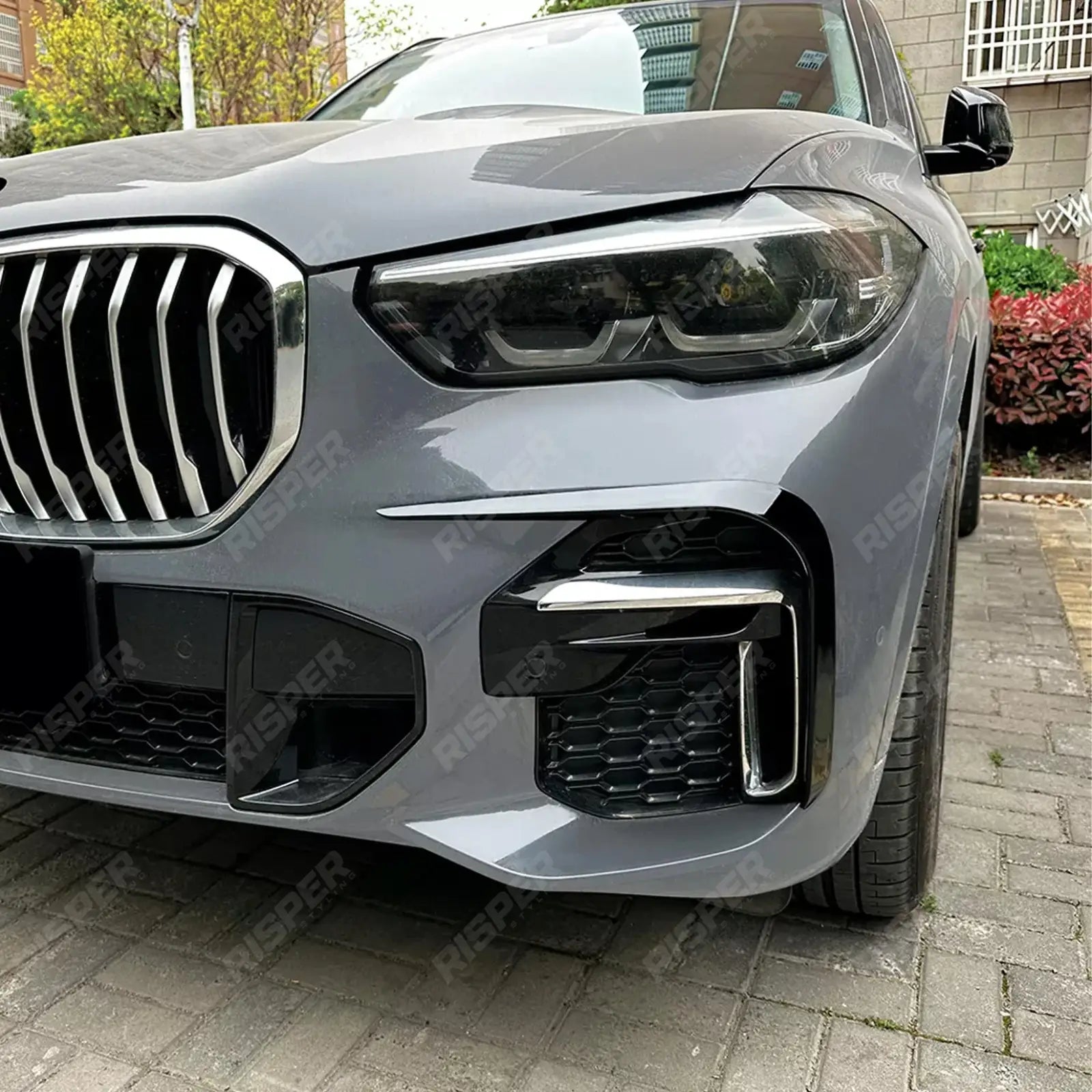 Front Bumper Canards In Gloss Black For BMW X5 G05 (PRE LCI) M Sport 2019-2022