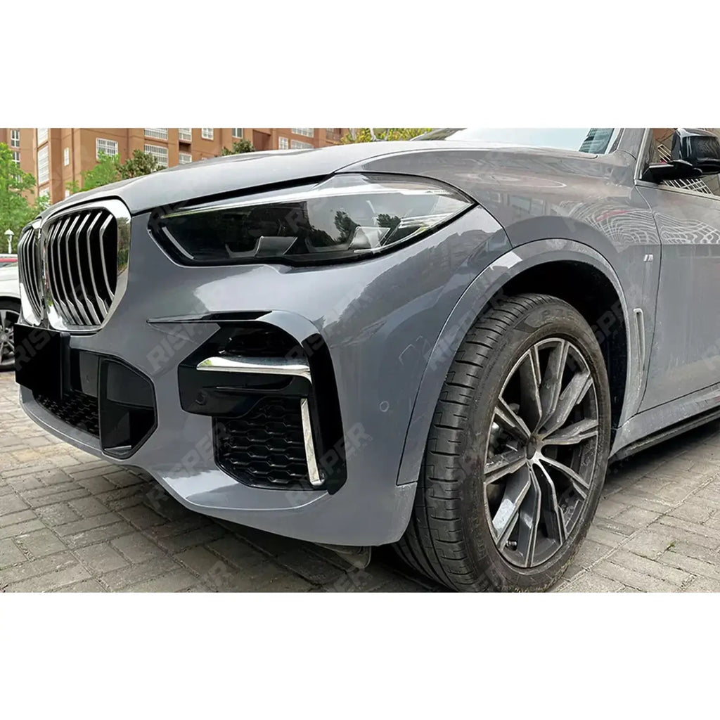 Front Bumper Canards In Gloss Black For BMW X5 G05 (PRE LCI) M Sport 2019-2022