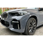 Front Bumper Canards In Gloss Black For BMW X5 G05 (PRE LCI) M Sport 2019-2022