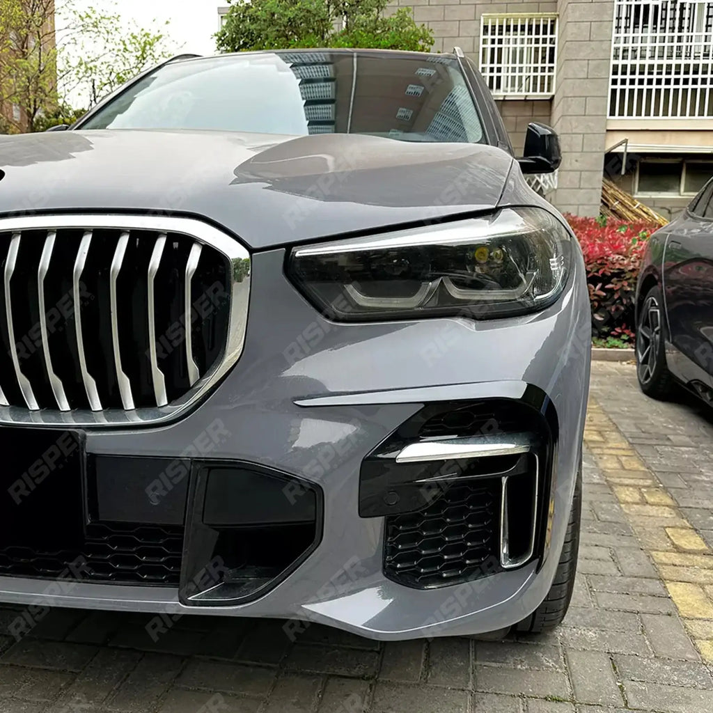 Front Bumper Canards In Gloss Black For BMW X5 G05 (PRE LCI) M Sport 2019-2022