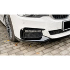 FRONT BUMPER CORNER SPLITTER IN GLOSS BLACK For BMW 5 SERIES G30 (PRE LCI) 2017-2020