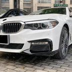 FRONT BUMPER CORNER SPLITTER IN GLOSS BLACK For BMW 5 SERIES G30 (PRE LCI) 2017-2020