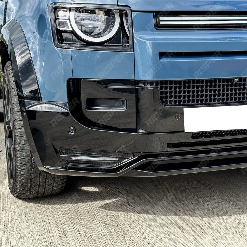 Front Bumper Splitter in Gloss Black For Land Rover Defender L663 90 / 110 / 130 2020 Onward