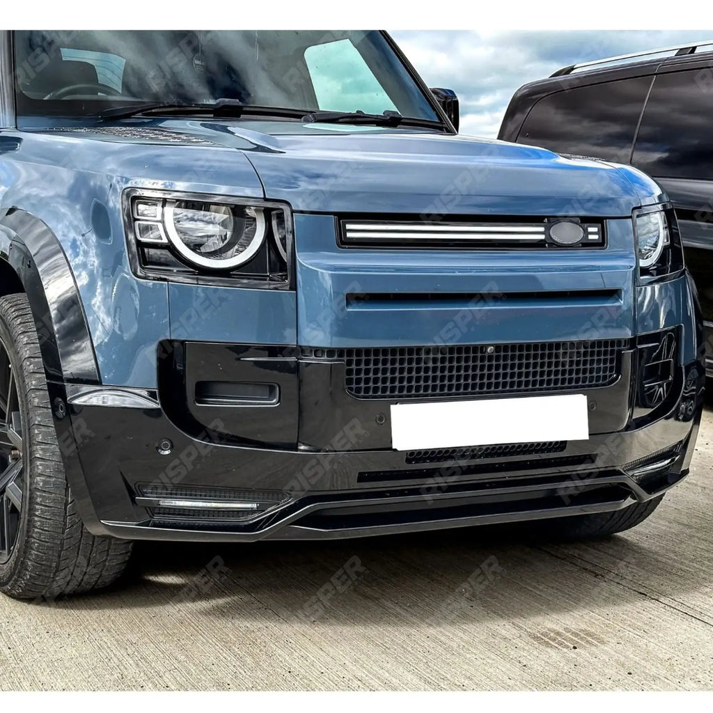 Front Bumper Splitter in Gloss Black For Land Rover Defender L663 90 / 110 / 130 2020 Onward