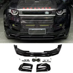 Front Bumper Splitter in Gloss Black For Land Rover Defender L663 90 / 110 / 130 2020 Onward