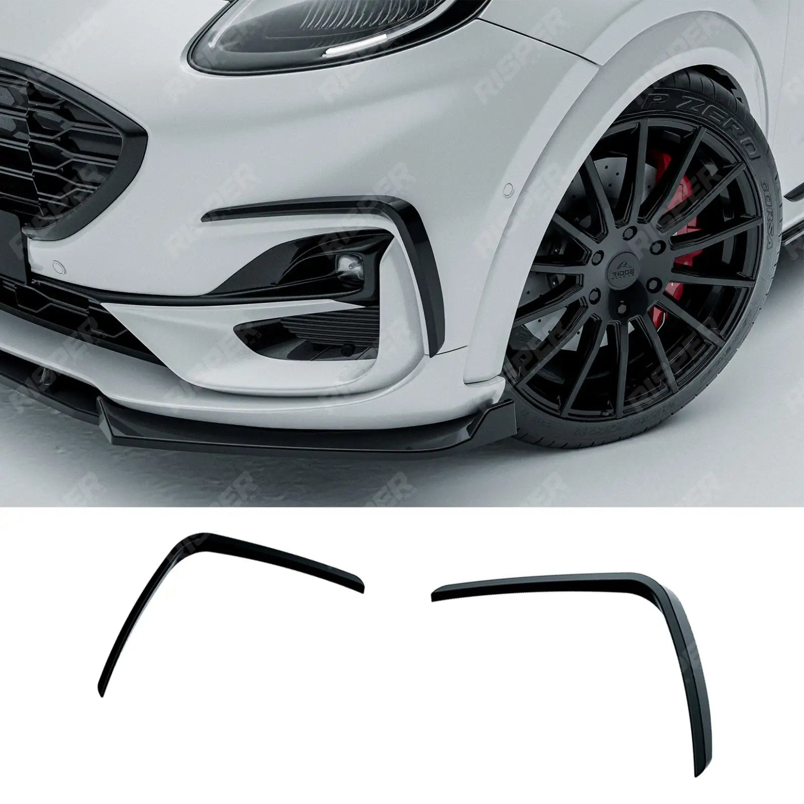 Front Canards In Gloss Black For Ford Puma ST Line & ST Line X 2019+